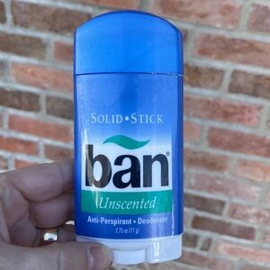 Ban Solid Stick Unscented Deodorant Anti-perspirant NEW NOS 1999 Discontinued